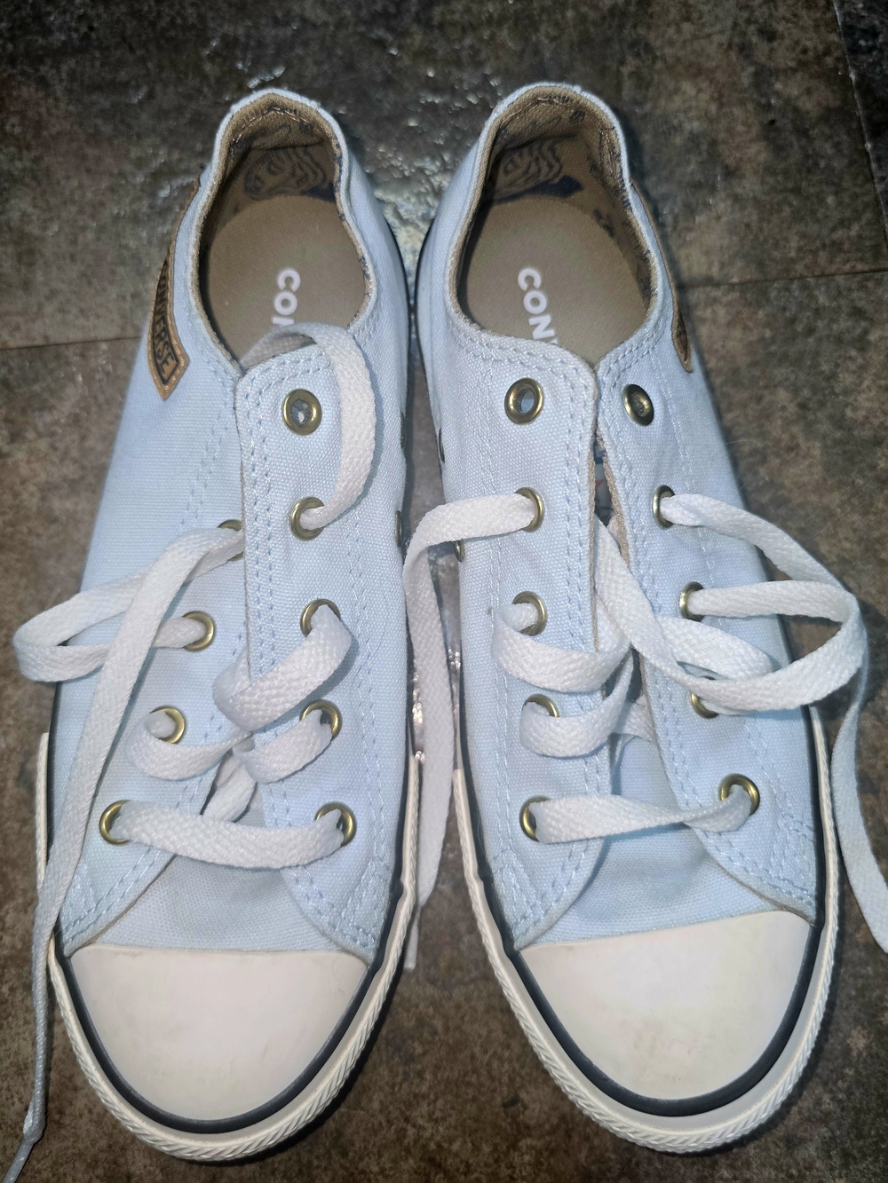 Converse All Star Shoes Kids Size 3 Light Blue Low Top Sneakers junior